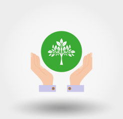 tree in a hand sign environmental protection vector 17239874